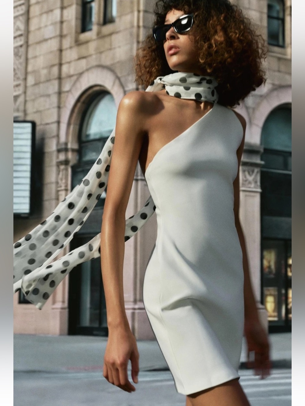 ZARA POLKA DOT HALTER SCARF DRESS